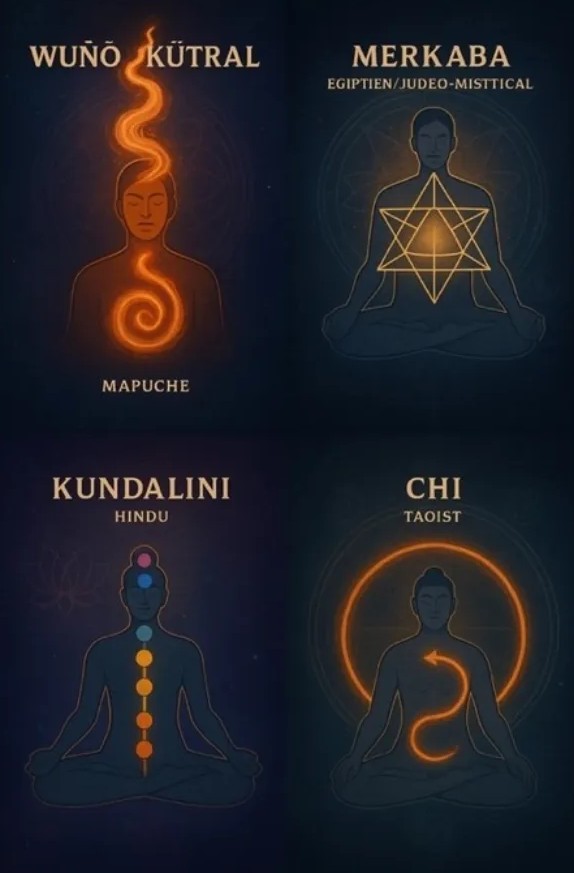 Comparación de sistemas espirituales: Wuño Kütral, Merkaba, Kundalini y Chi